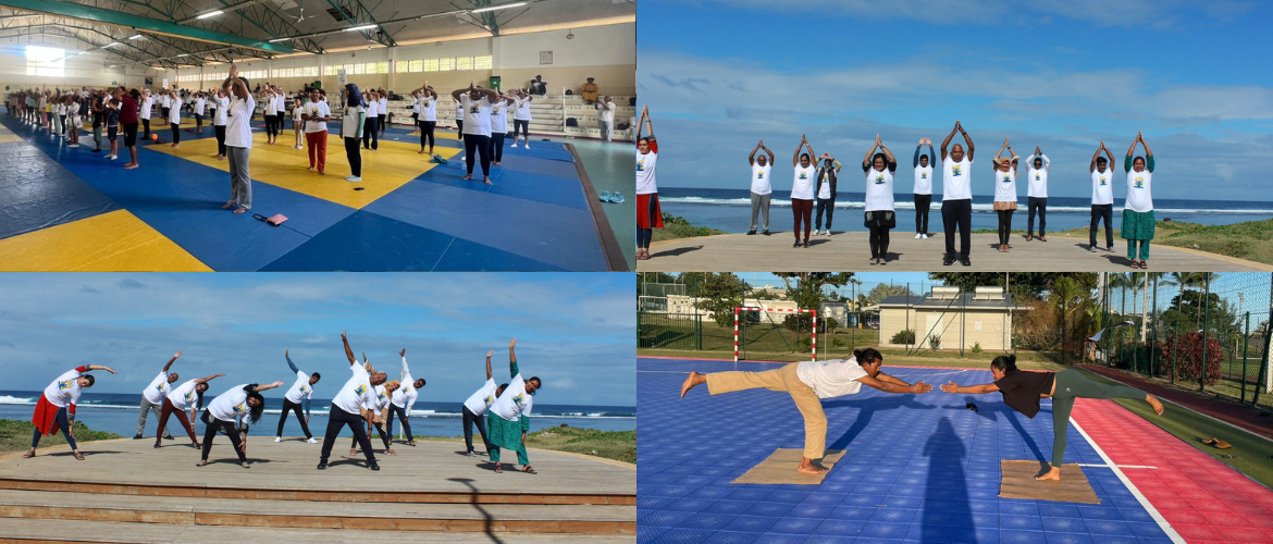 Celebration of 9th International Day of Yoga in Reunion Island
